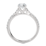 Round Lab Grown Diamond Side Stone Engagement Ring
