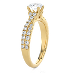 Round Lab Grown Diamond Side Stone Engagement Ring