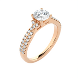 1 ctw Round Lab Grown Diamond Side Stone Engagement Ring