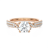 1 ctw Round Lab Grown Diamond Side Stone Engagement Ring