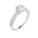 1 ctw Round Lab Grown Diamond Side Stone Engagement Ring