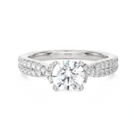 1 ctw Round Lab Grown Diamond Side Stone Engagement Ring
