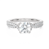 1 ctw Round Lab Grown Diamond Side Stone Engagement Ring