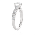 1 ctw Round Lab Grown Diamond Side Stone Engagement Ring