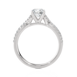 1 ctw Round Lab Grown Diamond Side Stone Engagement Ring