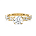 1 ctw Round Lab Grown Diamond Side Stone Engagement Ring