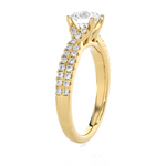 1 ctw Round Lab Grown Diamond Side Stone Engagement Ring
