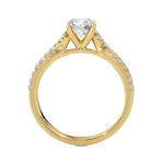 1 ctw Round Lab Grown Diamond Side Stone Engagement Ring