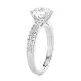 Round Lab Grown Diamond Side Stone Engagement Ring