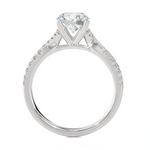 Round Lab Grown Diamond Side Stone Engagement Ring