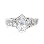 1 3/4 ctw Pear-Shaped Lab Grown Diamond Side Stone Engagement Ring