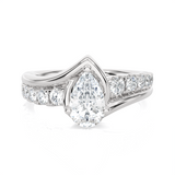 1 3/4 ctw Pear-Shaped Lab Grown Diamond Side Stone Engagement Ring