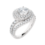 Round Lab Grown Diamond Halo Engagement Ring
