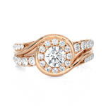 1 1/5 ctw Round Lab Grown Diamond Halo Engagement Ring