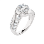 1 1/5 ctw Round Lab Grown Diamond Halo Engagement Ring