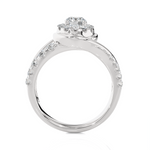1 1/5 ctw Round Lab Grown Diamond Halo Engagement Ring