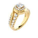 1 1/5 ctw Round Lab Grown Diamond Halo Engagement Ring