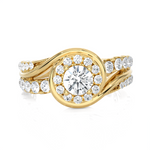1 1/5 ctw Round Lab Grown Diamond Halo Engagement Ring