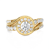 1 1/5 ctw Round Lab Grown Diamond Halo Engagement Ring
