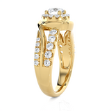 1 1/5 ctw Round Lab Grown Diamond Halo Engagement Ring