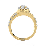 1 1/5 ctw Round Lab Grown Diamond Halo Engagement Ring