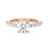 1 3/8 ctw Round Lab Grown Diamond Side Stone Engagement Ring