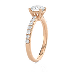 1 3/8 ctw Round Lab Grown Diamond Side Stone Engagement Ring
