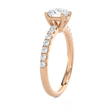1 3/8 ctw Round Lab Grown Diamond Side Stone Engagement Ring