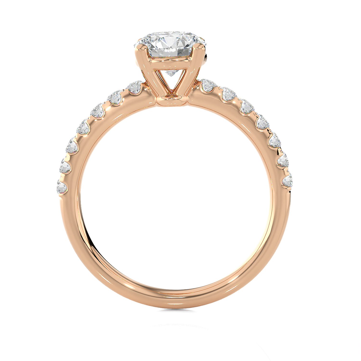 1 3/8 ctw Round Lab Grown Diamond Side Stone Engagement Ring