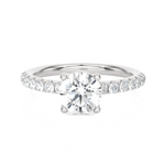 1 3/8 ctw Round Lab Grown Diamond Side Stone Engagement Ring