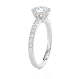 1 3/8 ctw Round Lab Grown Diamond Side Stone Engagement Ring
