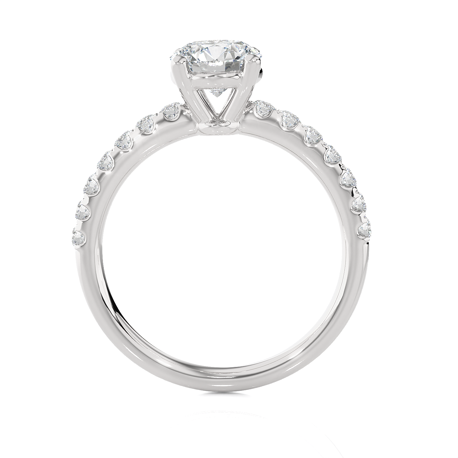 1 3/8 ctw Round Lab Grown Diamond Side Stone Engagement Ring