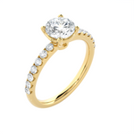 1 3/8 ctw Round Lab Grown Diamond Side Stone Engagement Ring