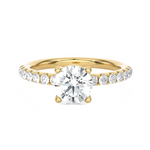 1 3/8 ctw Round Lab Grown Diamond Side Stone Engagement Ring