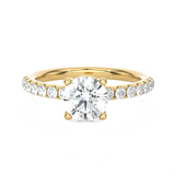 1 3/8 ctw Round Lab Grown Diamond Side Stone Engagement Ring