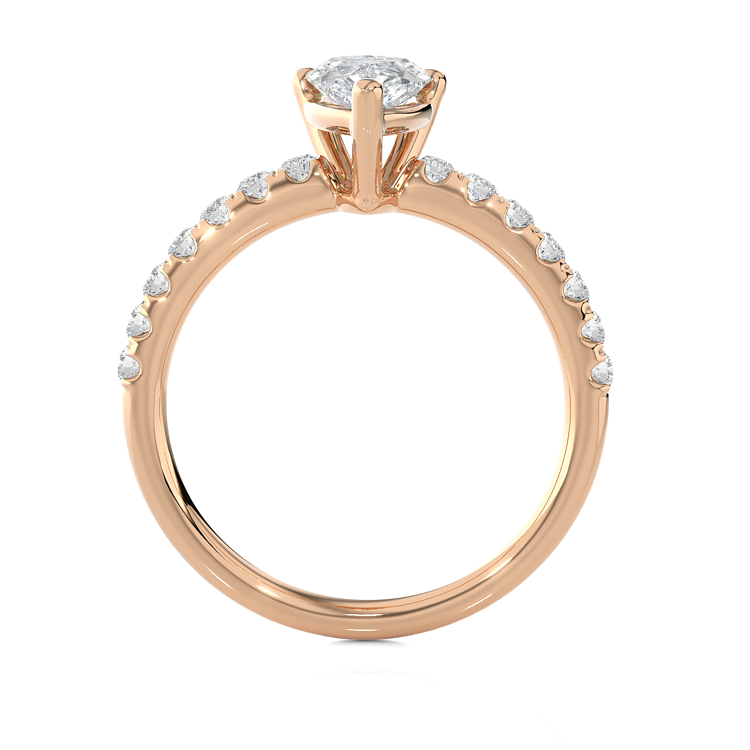 1 5/8 ctw Pear-Shaped Lab Grown Diamond Side Stone Engagement Ring