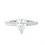 1 5/8 ctw Pear-Shaped Lab Grown Diamond Side Stone Engagement Ring