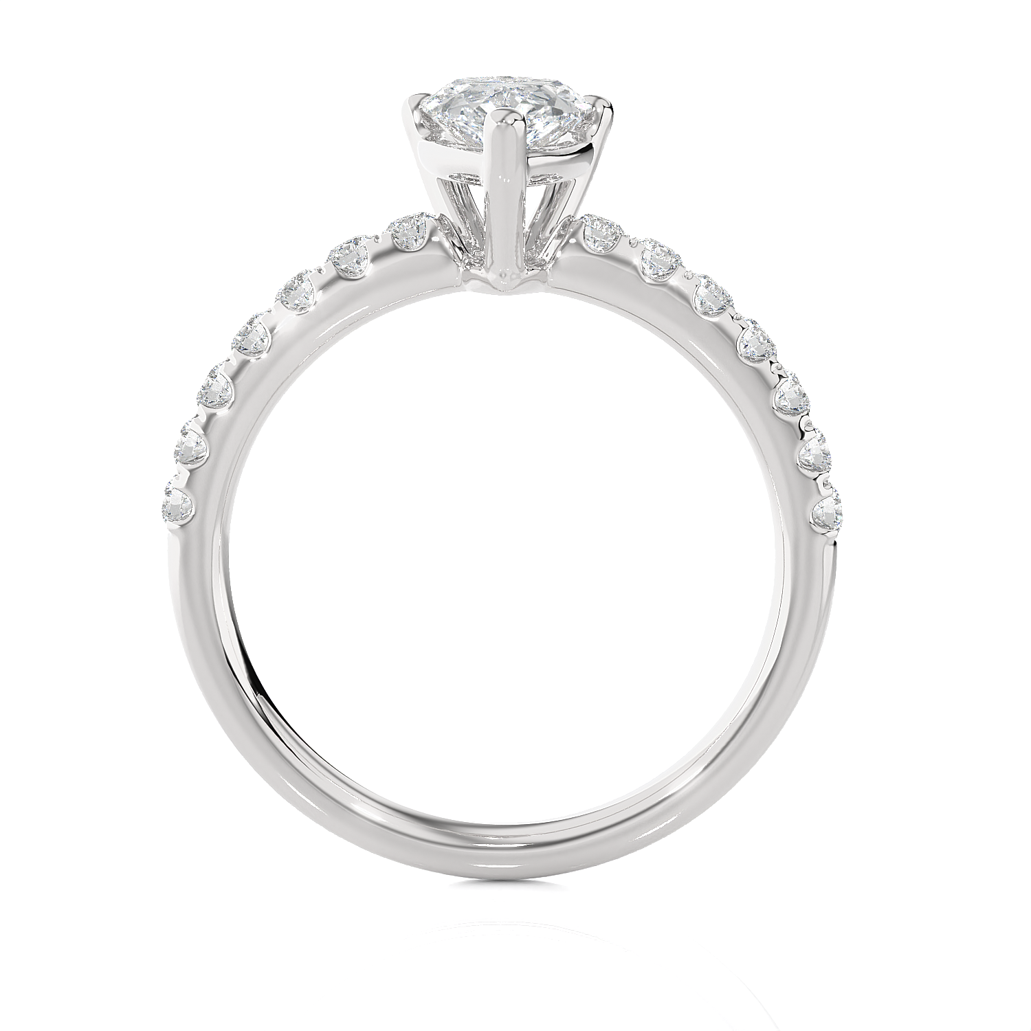 1 5/8 ctw Pear-Shaped Lab Grown Diamond Side Stone Engagement Ring