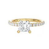 7/8 ctw Princess-Cut Lab Grown Diamond Side Stone Engagement Ring