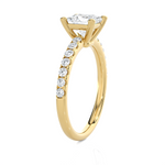 7/8 ctw Princess-Cut Lab Grown Diamond Side Stone Engagement Ring