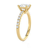 7/8 ctw Princess-Cut Lab Grown Diamond Side Stone Engagement Ring