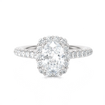 1 1/2 ctw Oval Lab Grown Diamond Halo Engagement Ring