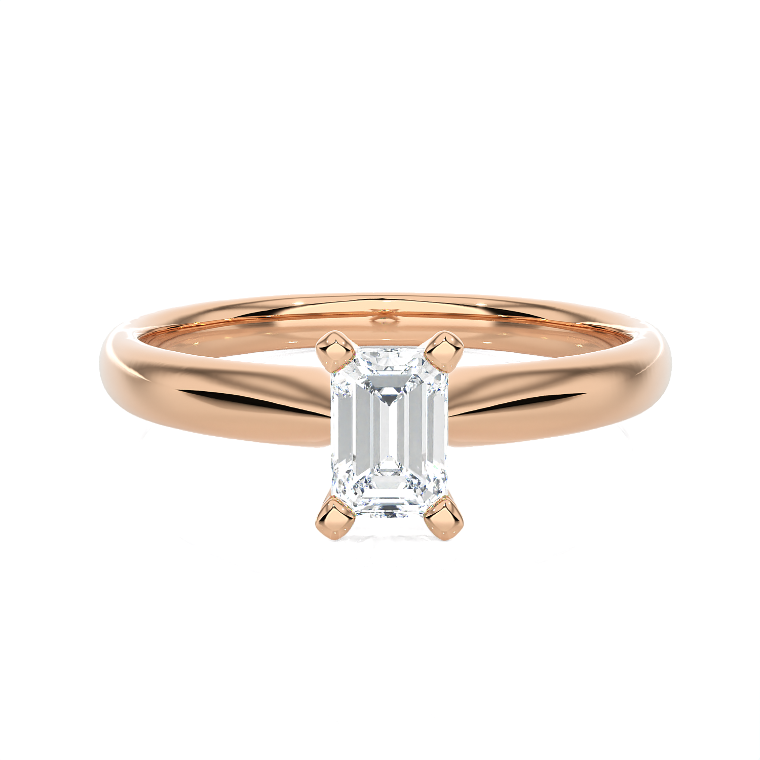 1/2 ctw Emerald-Cut Lab Grown Diamond Solitaire Engagement Ring