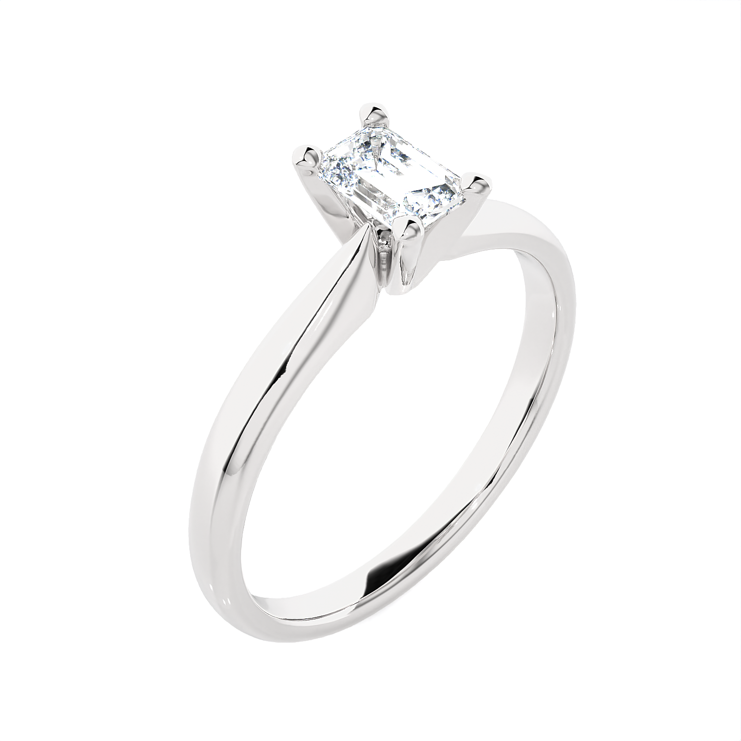 1/2 ctw Emerald-Cut Lab Grown Diamond Solitaire Engagement Ring
