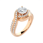 1 3/8 ctw Round Lab Grown Diamond Side Stone Engagement Ring