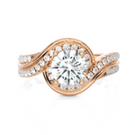 1 3/8 ctw Round Lab Grown Diamond Side Stone Engagement Ring