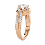 1 3/8 ctw Round Lab Grown Diamond Side Stone Engagement Ring