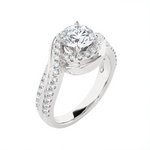 1 3/8 ctw Round Lab Grown Diamond Side Stone Engagement Ring