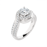 1 3/8 ctw Round Lab Grown Diamond Side Stone Engagement Ring