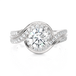 1 3/8 ctw Round Lab Grown Diamond Side Stone Engagement Ring